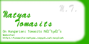 matyas tomasits business card